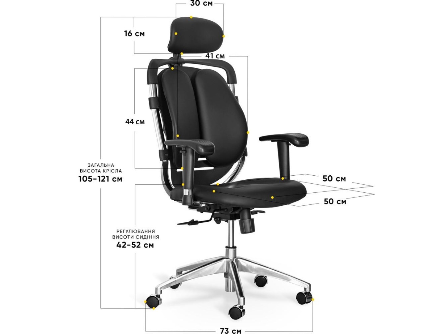 Крісло офісне Mealux Mentor Duo Black (Y-550 KB Duo) — фото 3